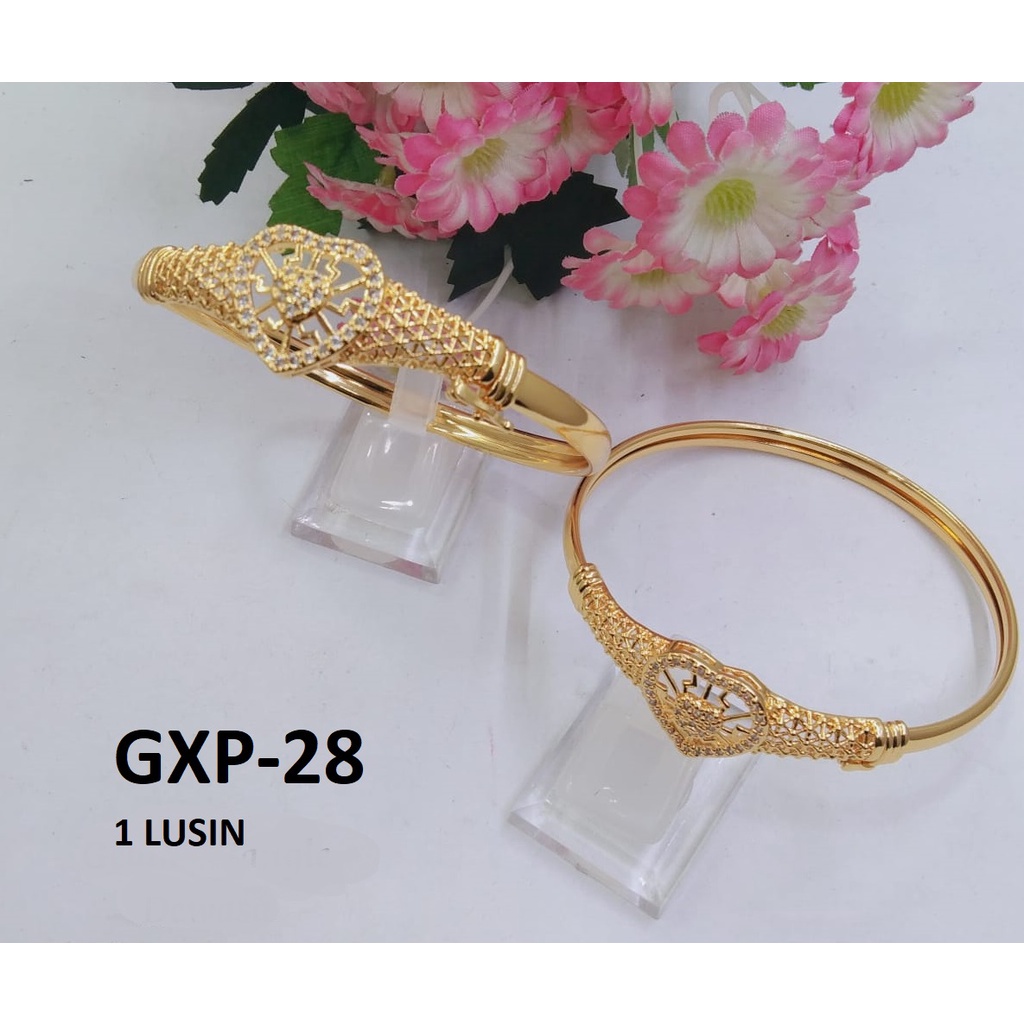 GELANG XP EMAS GOLD LOVE HEART HATI UKIR DIAM TERMURAH / DUNIA GELANG TERBARU