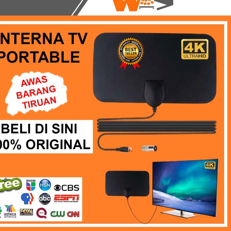 ♞ Antena TV Digital Indoor Led Dalam Ruangan Rumah Portable Antenna Penguat Sinyal TV B81 ☀