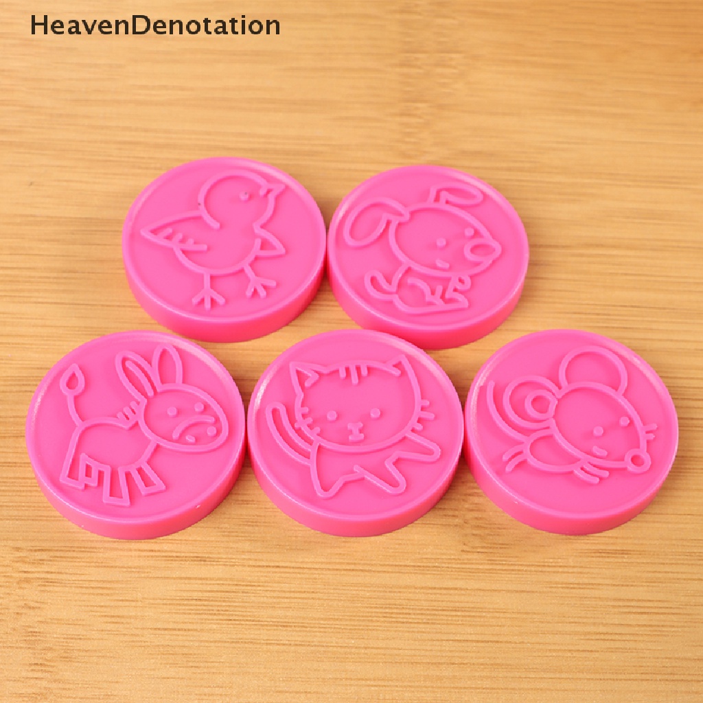 [HeavenDenotation] 6pcs/set Kartun Cookies Stamps Cetakan Plunger Coklat Fondant Kue Embosser HDV