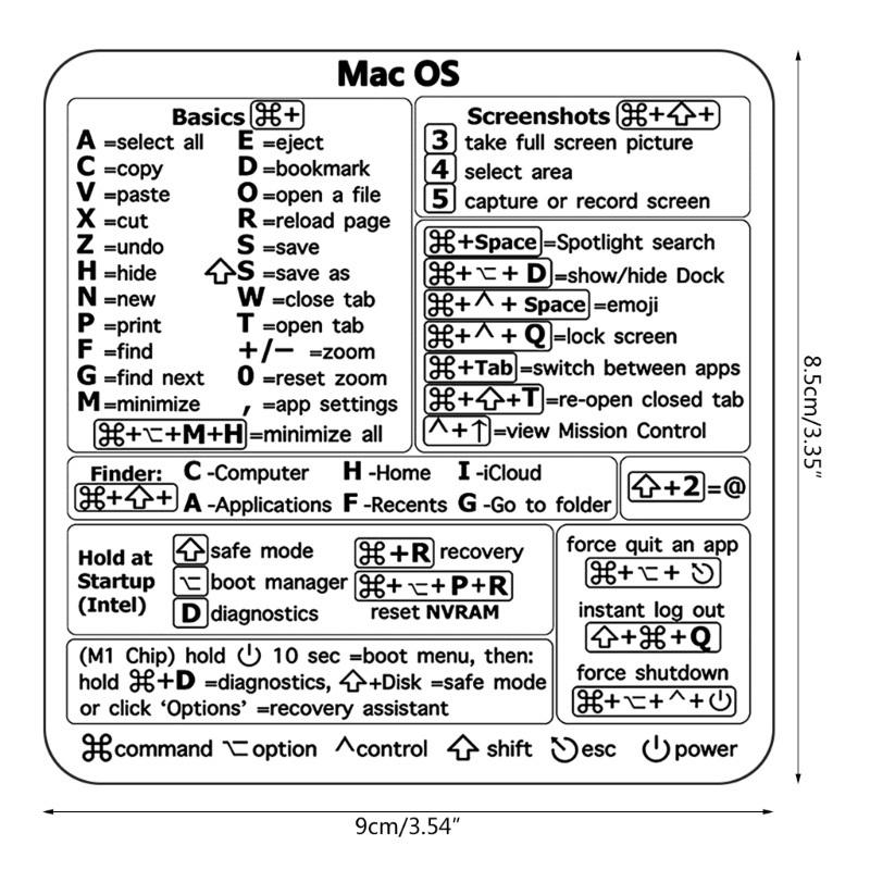 Zzz 1PC Windows PC Referensi Keyboard Shortcut Sticker Perekat Untuk Jendela PC Laptop