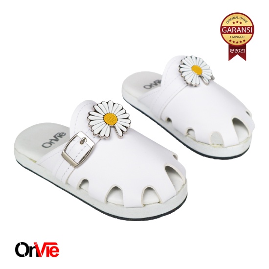 Sandal Casual Anak Perempuan daisy Sandal Kulit Anak Sandal Kulit Selop Bunga Krisan