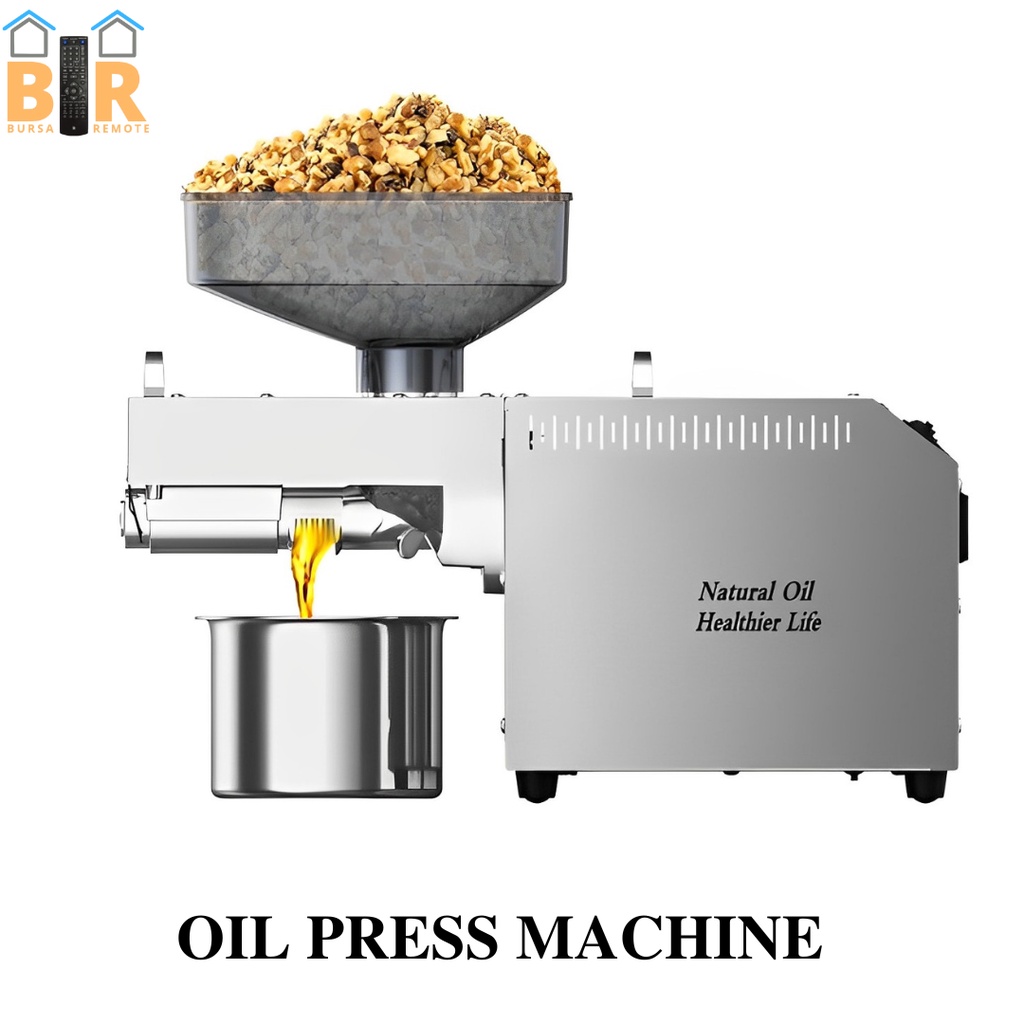 Mesin Press Oil Minyak Biji Bijian Kacang Otomatis 750W Stainless Steel Digital