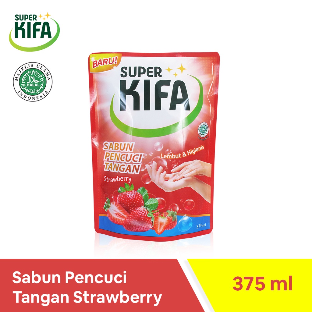 SUPER KIFA  Hand Soap Strawbery 375Ml - Sabun Cuci Tangan