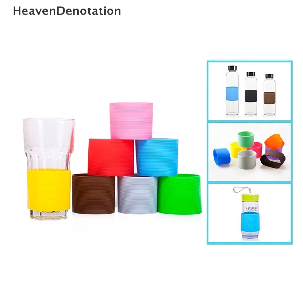 [HeavenDenotation] Silicone Cup Sleeve Bottle Non-slip Gelas Botol Penutup Mug Keramik Bungkus Kopi HDV