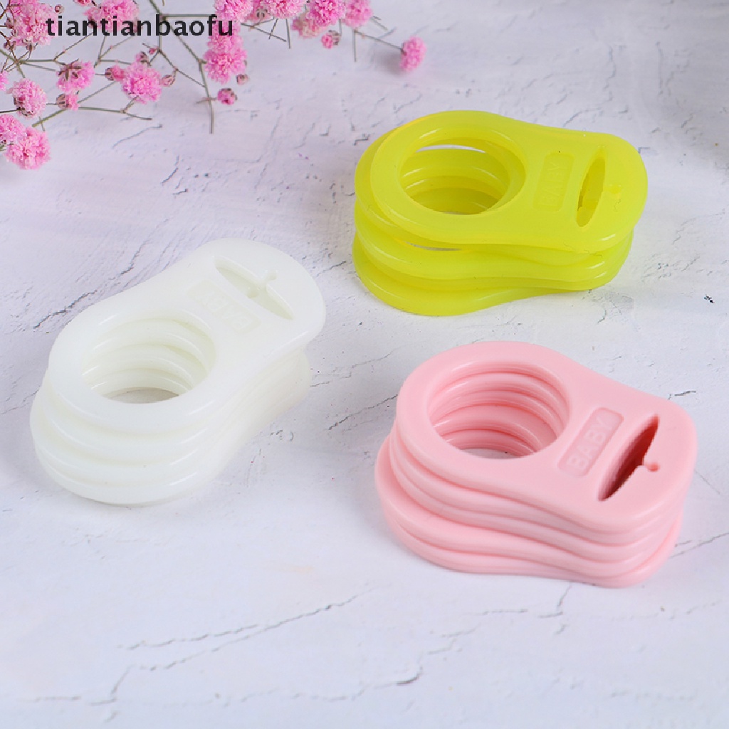 [tiantianbaofu] 5pcs/pack Baby Dummy Dot Holder Klip Adaptor Untuk Cincin Tombol Silikon Butik