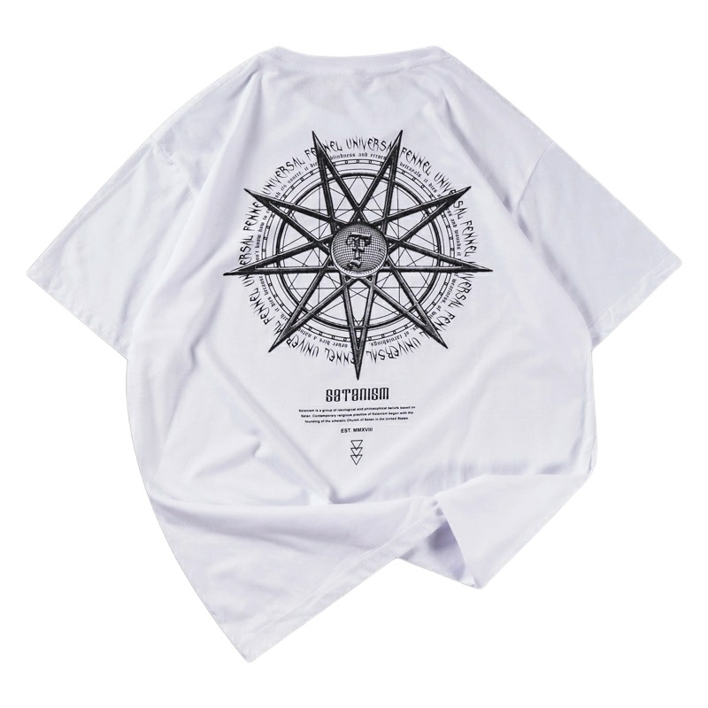 {oversize}Baju Kaos Oversize Cotton Combed Distro Cowok/Cewek Motif SATANISM