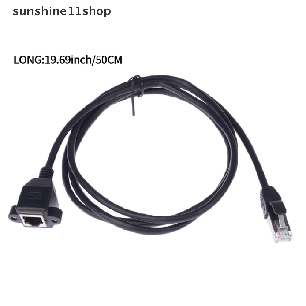 Sho 0.5/1.5/2m RJ45 Male to Female Mount LAN Jaringan Ekstensi Line Cord Kabel N