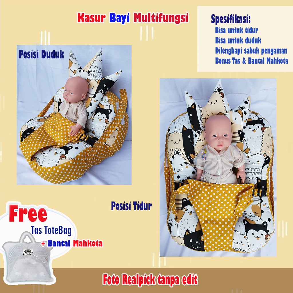 Sofa Bayi Jumbo Bisa Untuk Belajar Duduk Kasur Bayi Sabuk Pengaman Free Tas Dan Bantal Jumbo