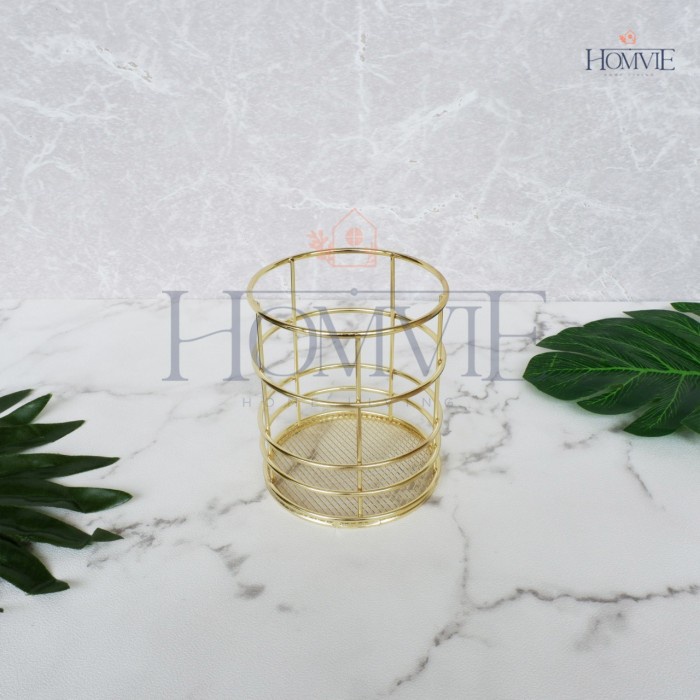 

Terlaris Tempat Pensil Stasionary Nordic Pulpen Alat Tulis Besi Organizer Gold