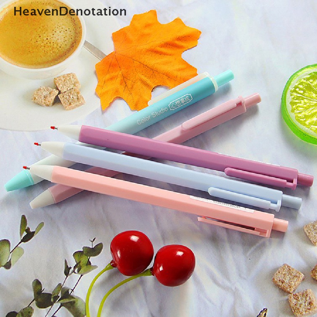 [HeavenDenotation] 6pcs/set Lucu Morandi Color Press Gel Pen ST Nib 0.5mm Hitam Tinta Kantor Sig Pen Mahasiswa Kawaii Alat Tulis Wrig Perlengkapan HDV