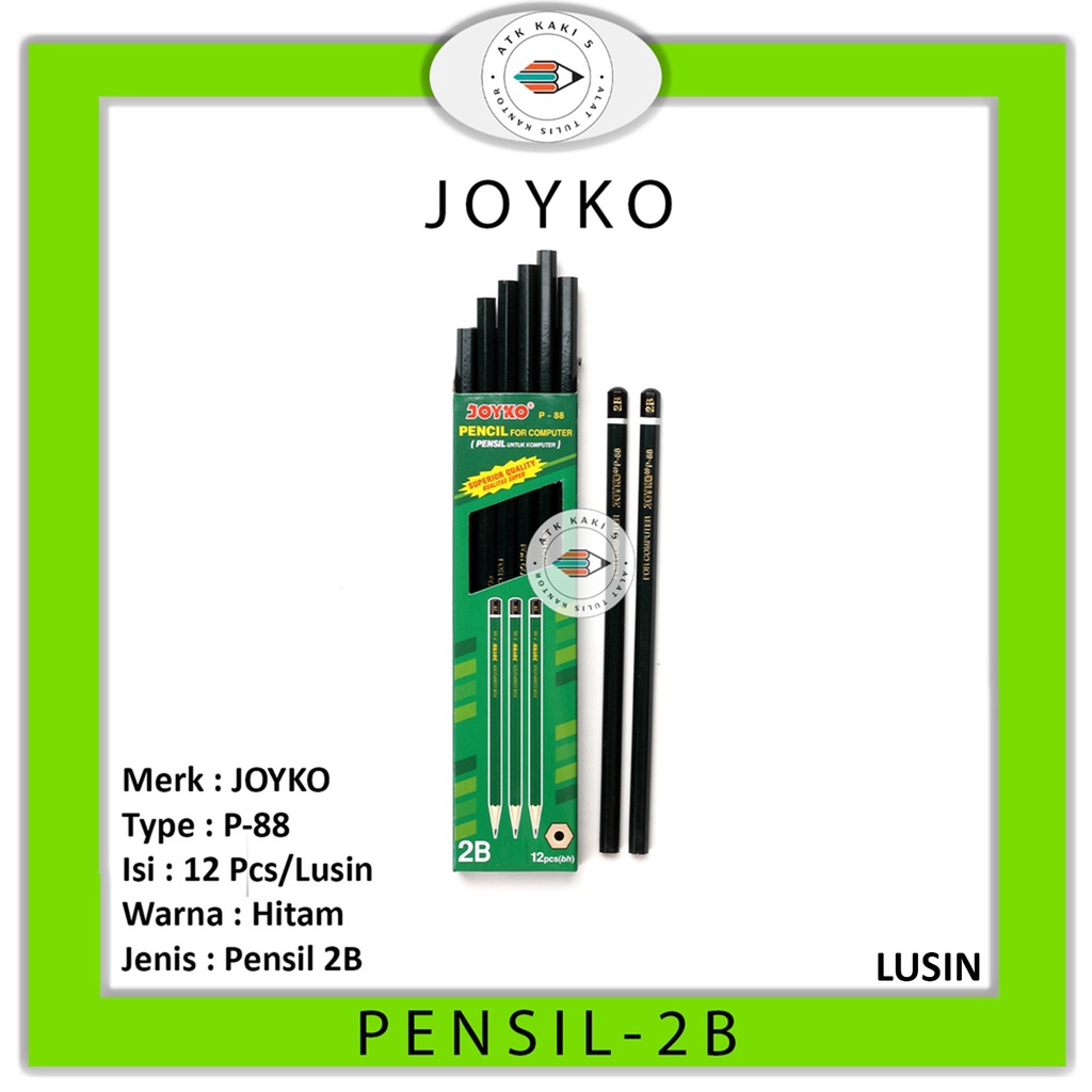

JOYKO - Pensil Kayu 2B P-88 - Lusin