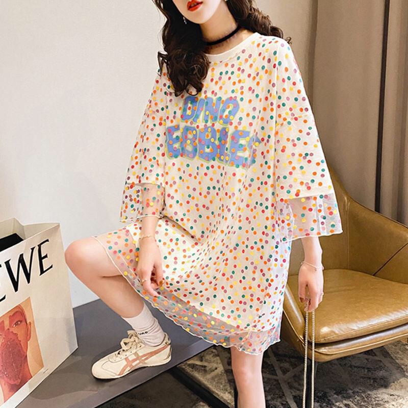 (LOLI-JKT) BD-403 DRESS ANAK CEWEK POLKADOT DINO PEBBLES SIZE 90-160