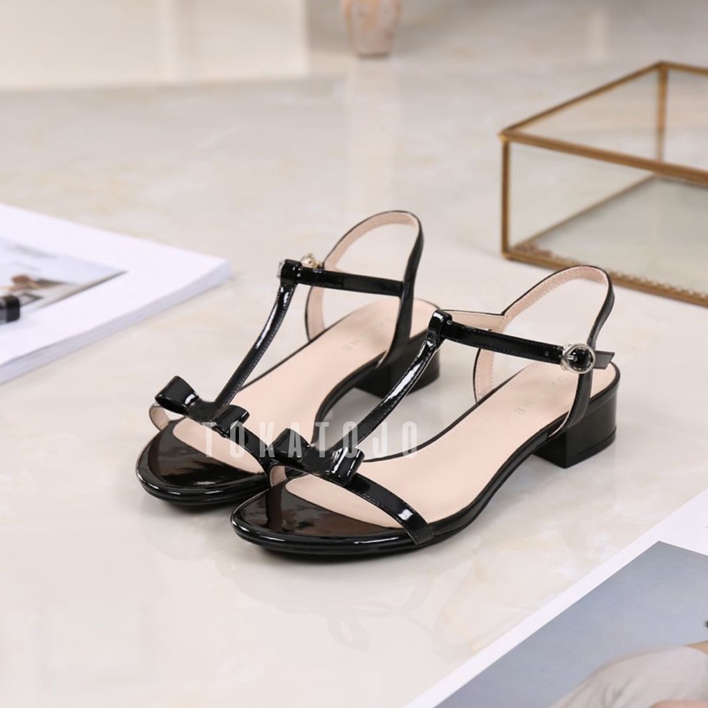 tokatojo Sandal hak tahu wanita 3 cm Sandal heels wanita 2023 temali pita cantik