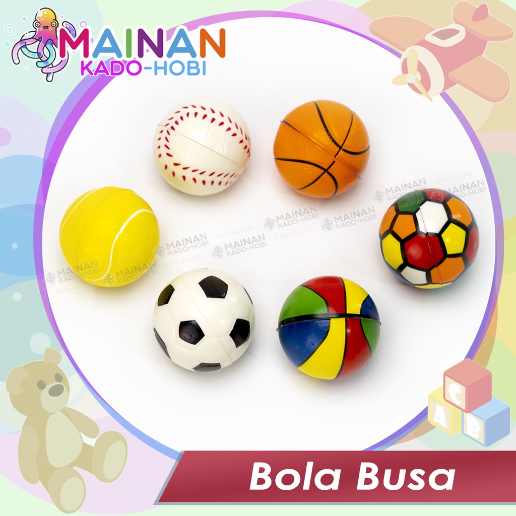HOBI HADIAH MAINAN ANAK SQUISHY TEPUK LEMPAR BOLA BUSA KARET FOAM