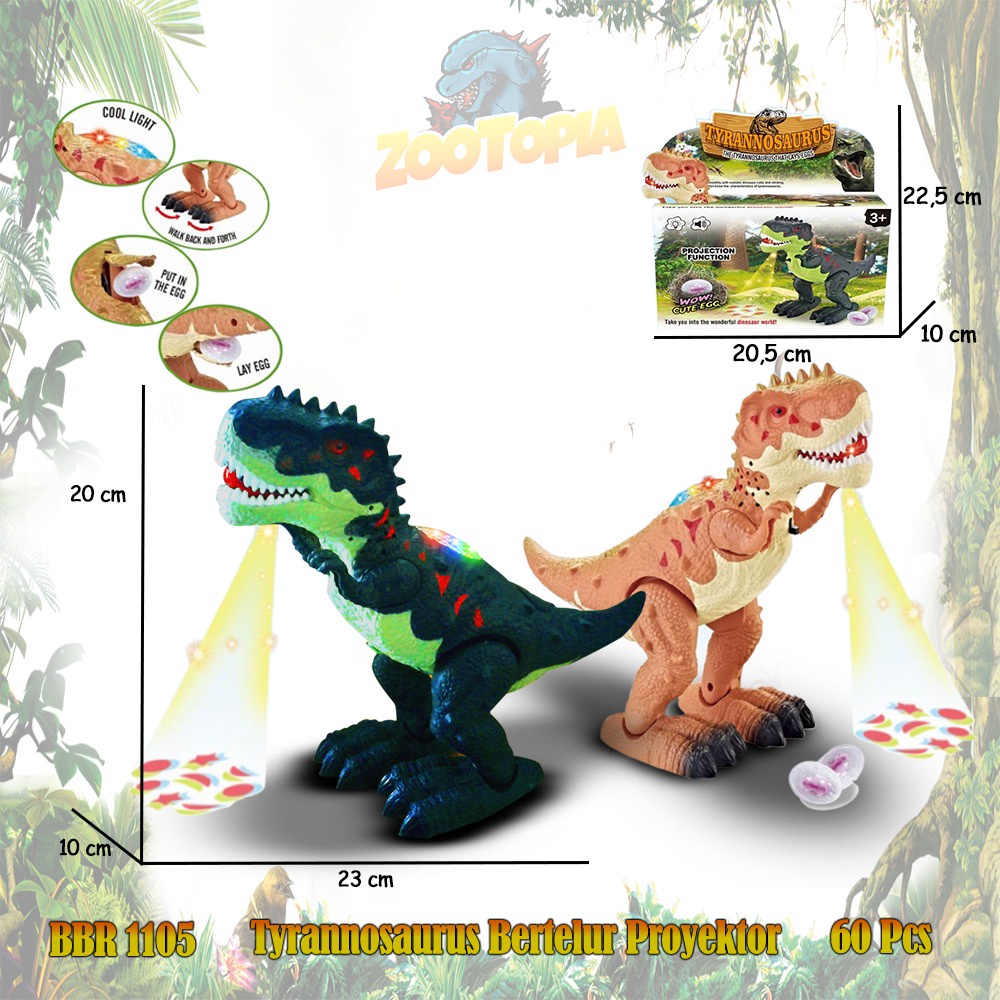 PROMO BRO1088 Trex Trannosaurus Bertelur Proyektor Dino Dinosaurus Mainan Anak Hewan Binatang ZOOTOP