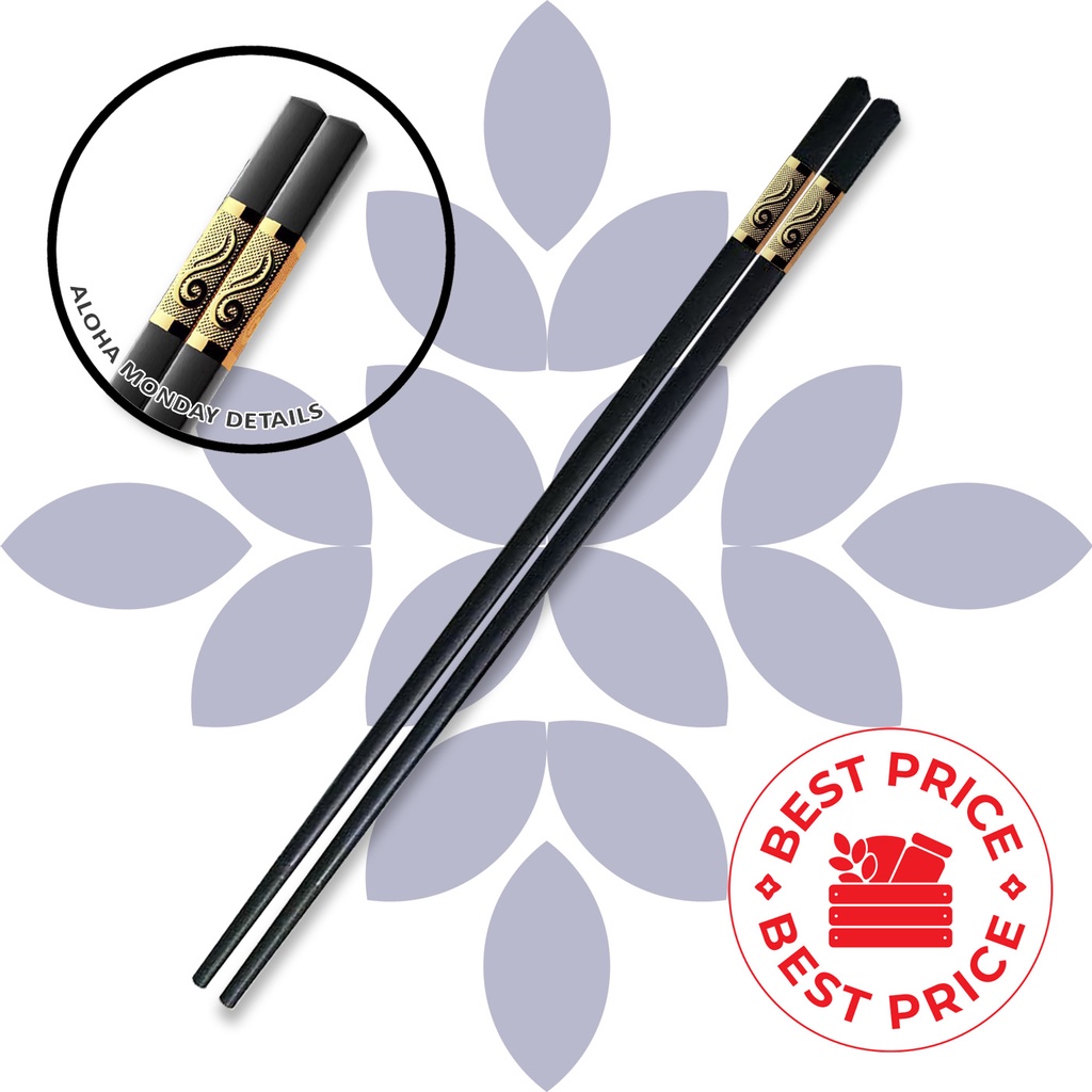 SUMPIT CHOPSTICK - BLACK GOLD DRAGON 24 CM