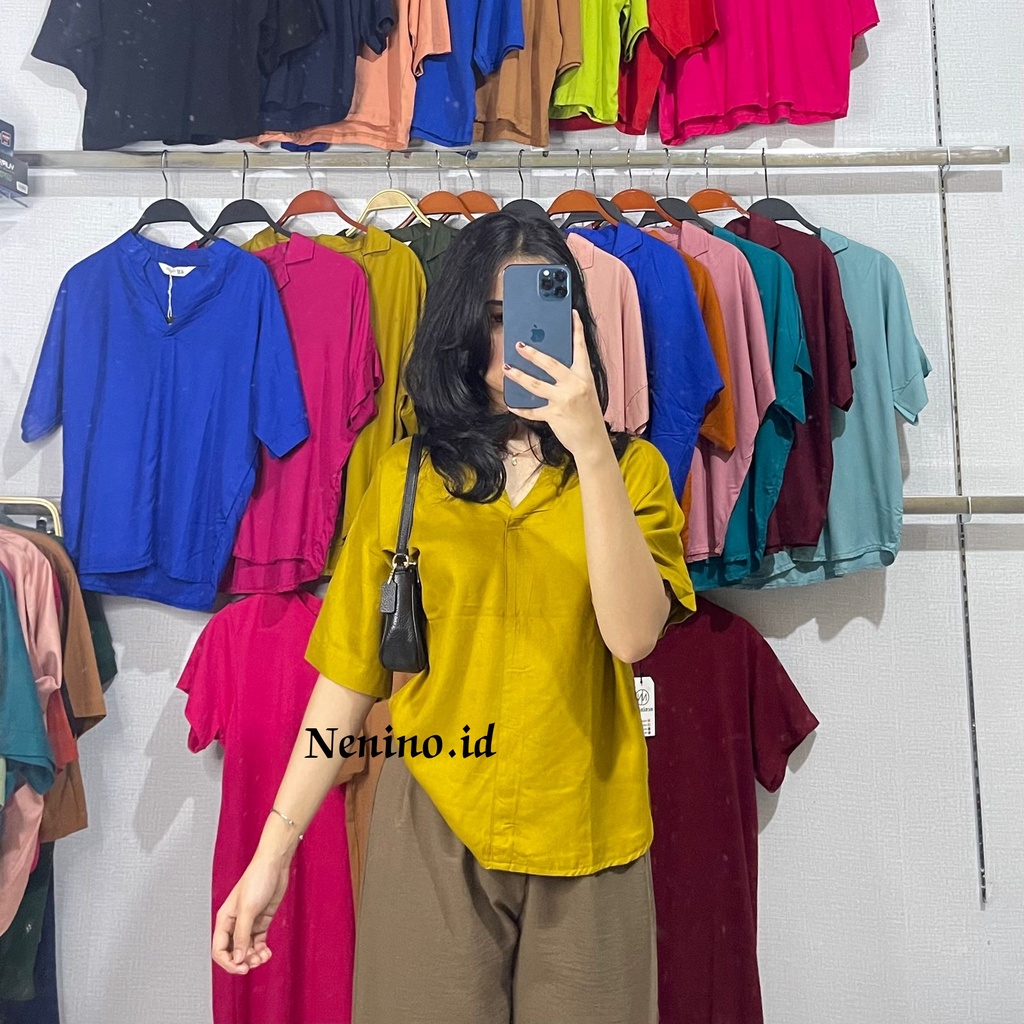 KEMEJA CROP WANITA/KEMEJA PENDEK WANITA/KEMEJA POLOS PENDEK WANITA TERBARU/KEMEJA RAYON