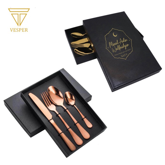 

hampers gift box set alat makan idul fitri 1443H / kado hadiah lebaran - HLDINER SILVER