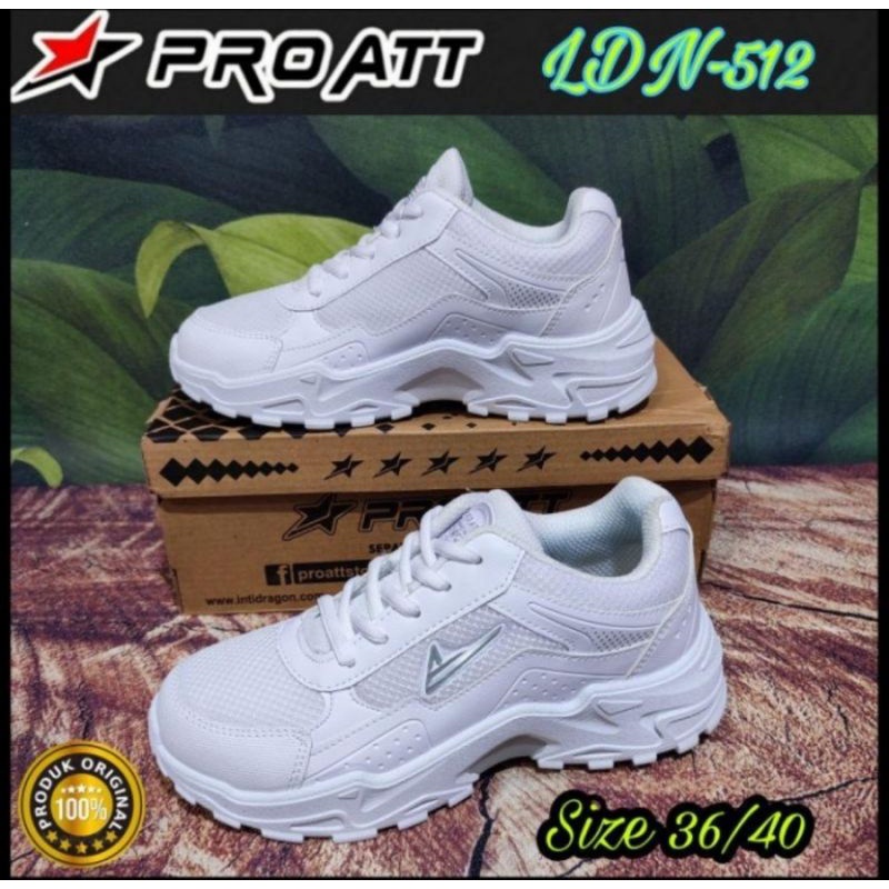 Sepatu sneakers wanita putih polos,sepatu sneakers pro ATT wanita original