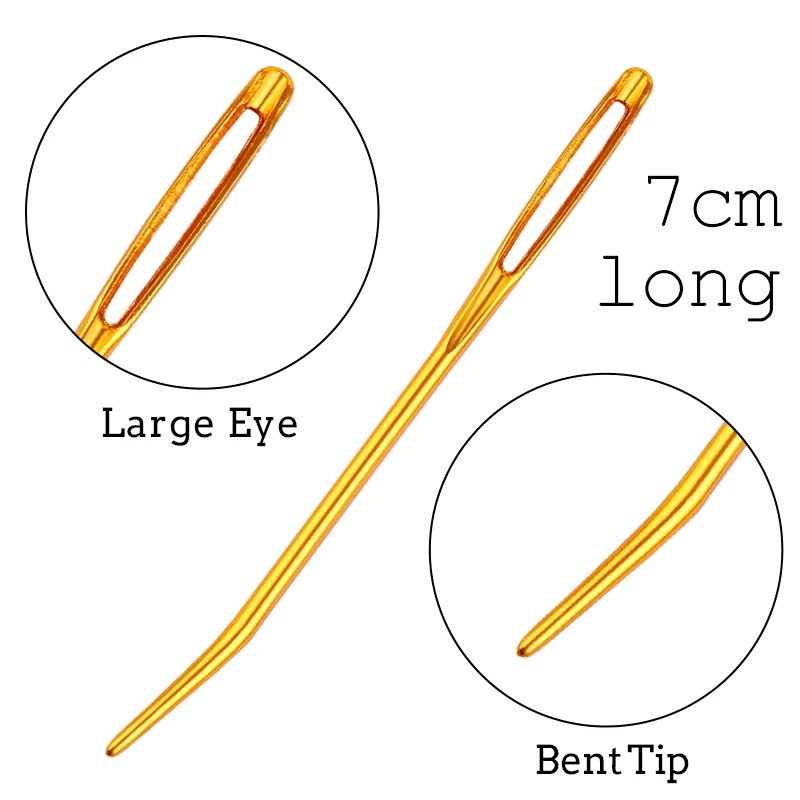 Mata Besar Siku Alat Jahit Sweater Rajut Threader DIY Alloy Wool Needle Lubang Besar Wol Jarum Rajut Aksesoris Jahit Rumah