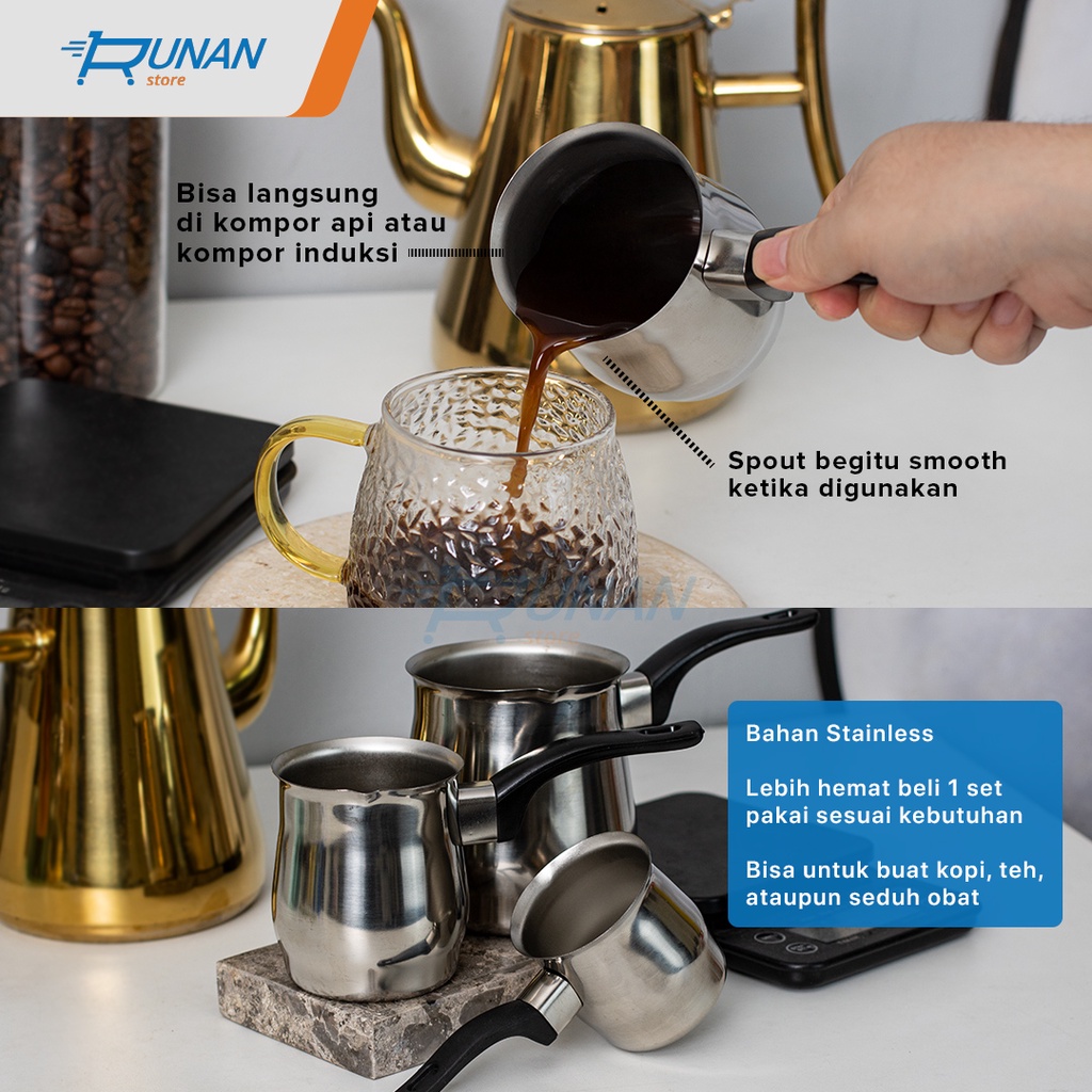 Coffee maker - Turkish Coffee Maker Pot Panci Kopi Turki Set 3