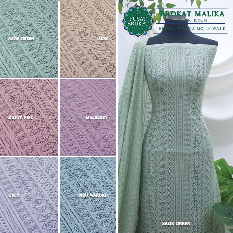 KAIN LACE KEBAYA BROKAT METERAN / BRUKAT GARIS SALUR MALIKA VINTAGE - RAYA PBH 22869 LEBAR 150CM [Harga per 0.5m]