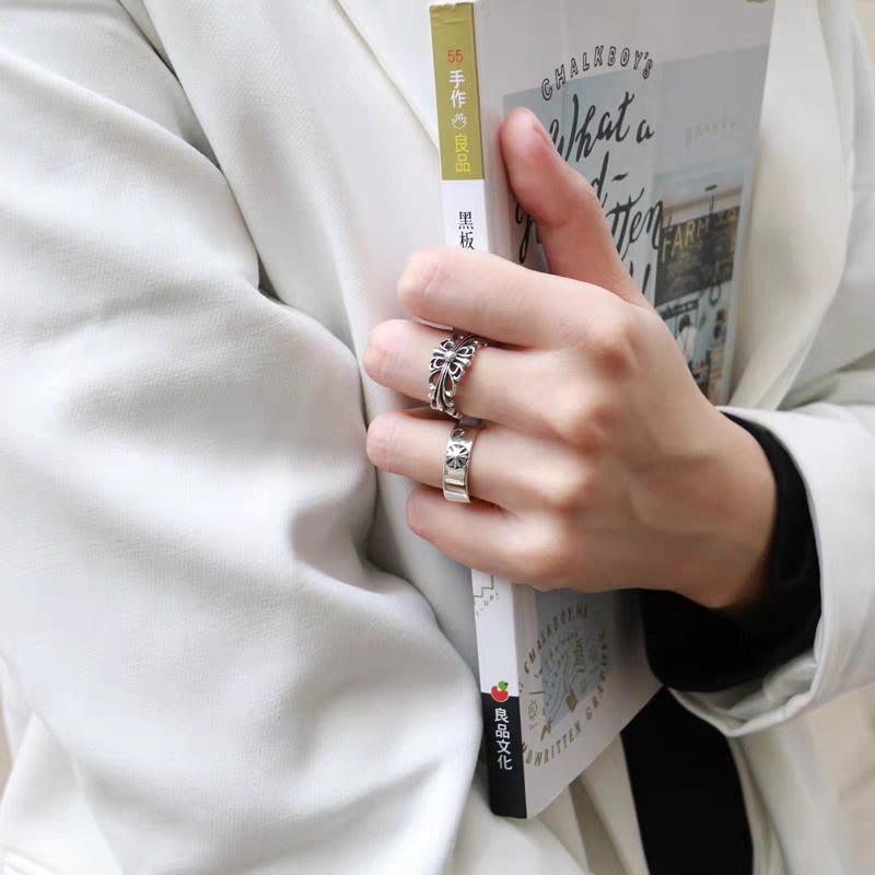 Cincin Double Layer Adjustable Bentuk Mahkota | Cincin Transit Ukir Enam Kata-Kata | Aksesoris Cincin Personalisasi