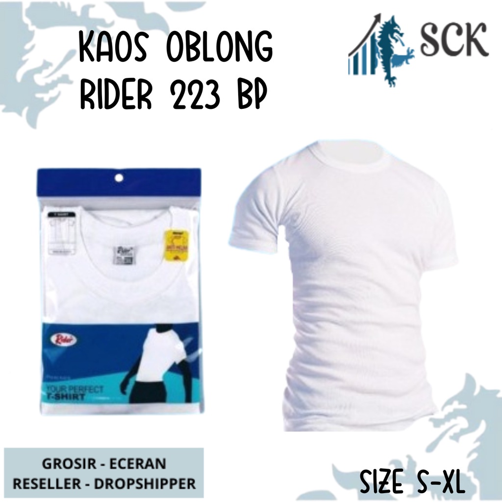 Kaos Blong RIDER 223 PUTIH BP Polos / T-Shirt Pria PUTIH POLOS HALUS / Oblong R223BP - sckmenwear GROSIR