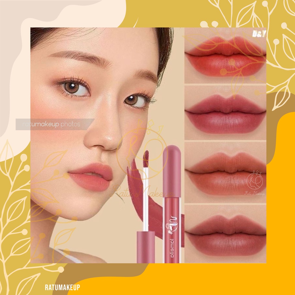 LAMEILA NUDE EDITION LIQUID LIPSTIK MATTE SILKY GLASS LIP GLAZE LIPSTIK KOREAN / Lip Glaze silky cof
