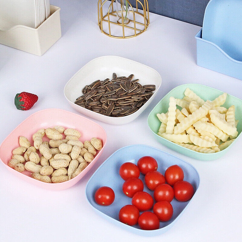 Wheat Straw Appetizer Piring Pesta Makanan Ringan Buah Kering Piring Salad Kue Dessert Serving Tray Seasoning Sauce Plate Tableware Spit Bone Dish