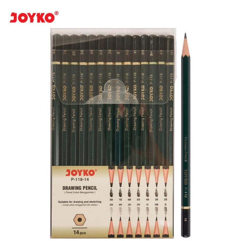 

Drawing Sketch Pencil Joyko / Pensil gambar sketsa P-118-14 P 118 14 isi 14 pcs Joyko