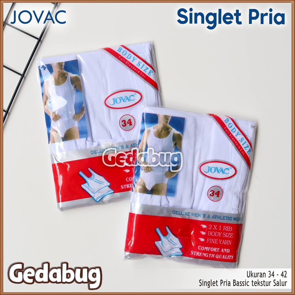 Singlet Pria Dewasa Remaja JOVAC | Kaos dalam Cowok Classic teksture Salur | Gedabug