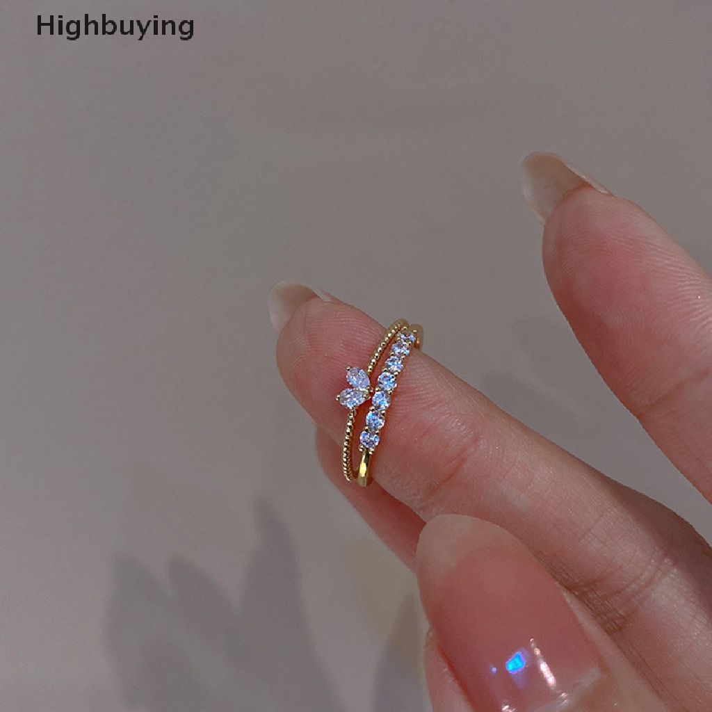 Hbid Fashion Baru Hati Berlian Imitasi Cincin Adjustable Lucu Rings Untuk Wanita Pernikahan Pertunangan Perempuan Perhiasan Cincin Hadiah Glory