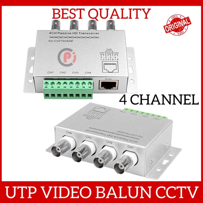 HD Video Balun CCTV 4 Channel CH Via Over UTP Kabel LAN Pasive