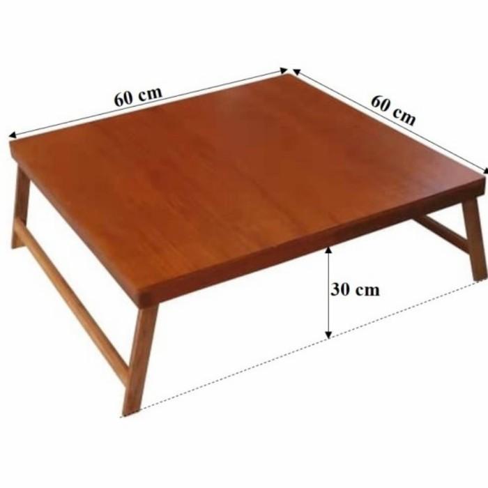 Meja kayu Lipat laptop 60x60 Tinggi 30 cm kotak pendek belajar murah