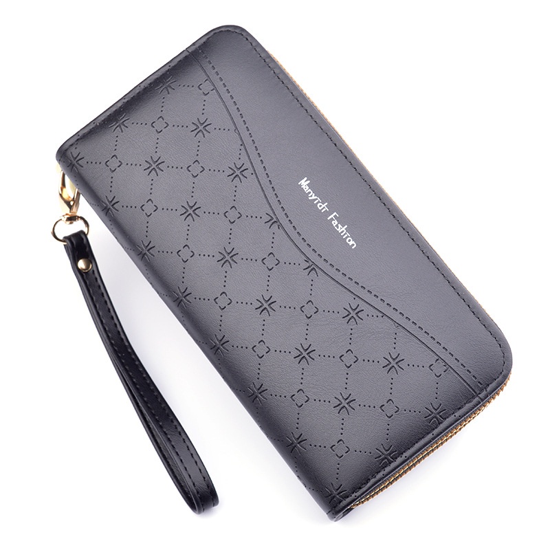 DOMPET PANJANG WANITA BRANDED BATAM REMAJA KEKINIAN CEWEK IMPORT 2 RESLETING MUAT HP KULIT HITAM MODICA WA639B5 PREMIUM KARTU KOIN  SIMPLE LUCU KOREA FASHION