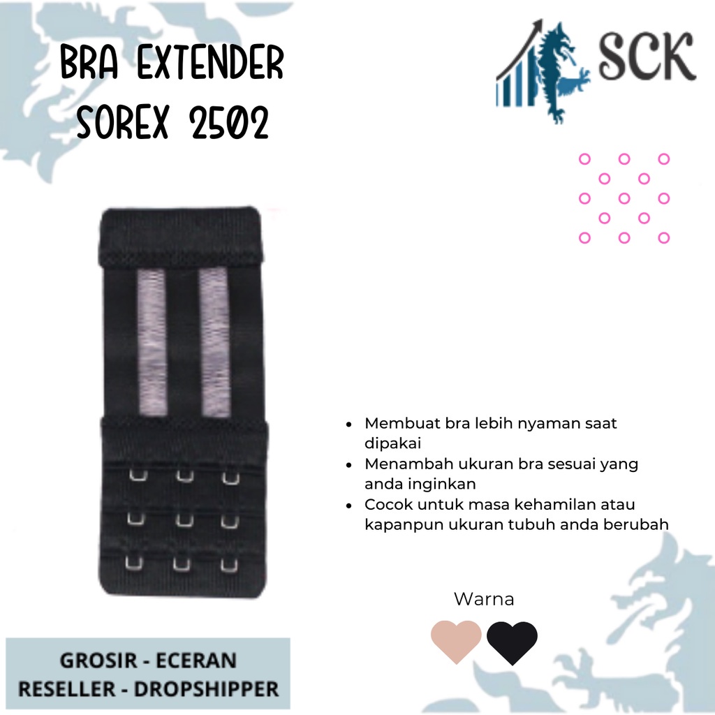 [ISI 3] BH Extender Sambungan Kait Bh Sorex 2501 2502 2503 Kait 3 Susun 2 Panjang / Pakaian Dalam Wanita SOREX