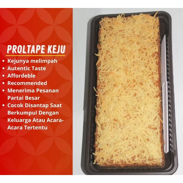 

Prol Tape Keju Lezat Lembut Halal homemade 20 x 9 cm