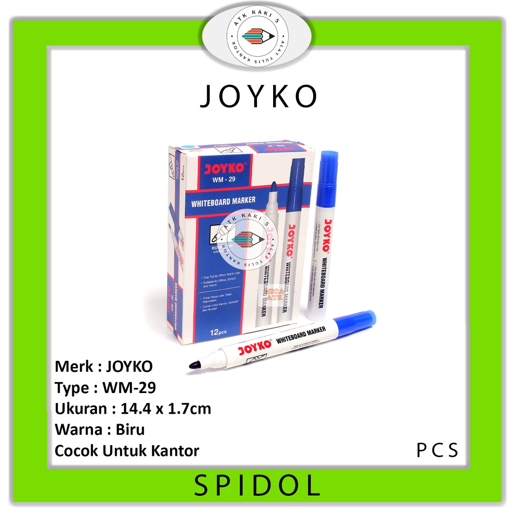 

JOYKO - Whiteboard Marker - WM-29 Biru - Pcs