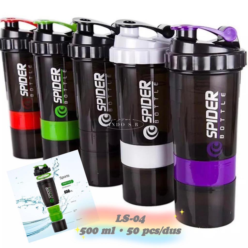 Botol Minum Shake Smart Spider 3in1 Botol Gym 500Ml