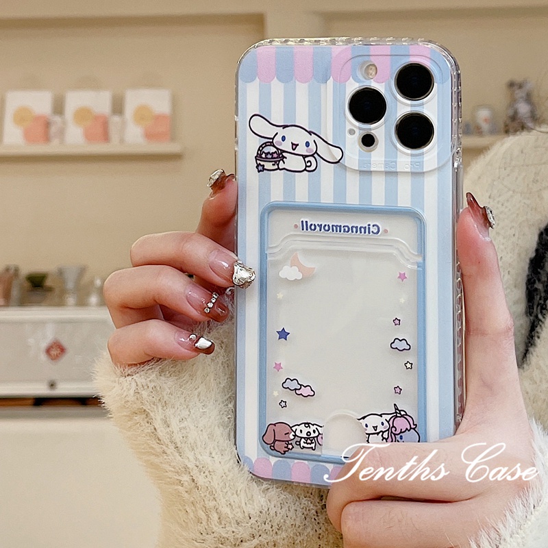 Redmi 12C A1 10C 10A 10 9A 9C 9 9T A1+Note12 11s 10s 9s 11 10 9 8 Pro Poco X3 NFC X3Pro X3 Mi11 12 Lite 11T ProStriped Puppy Card Holder Casing Ponsel Soft Cover