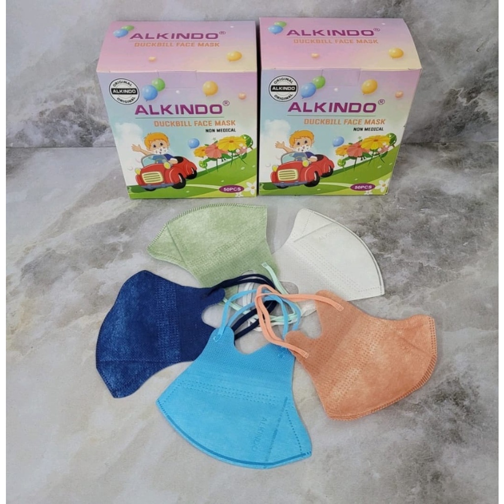 JM Masker Anak Karakter Duckbill ALKINDO Masker Duckbill Anak 3D isi 50pc 1-3thn &amp; 4-13thn cewe/cowo