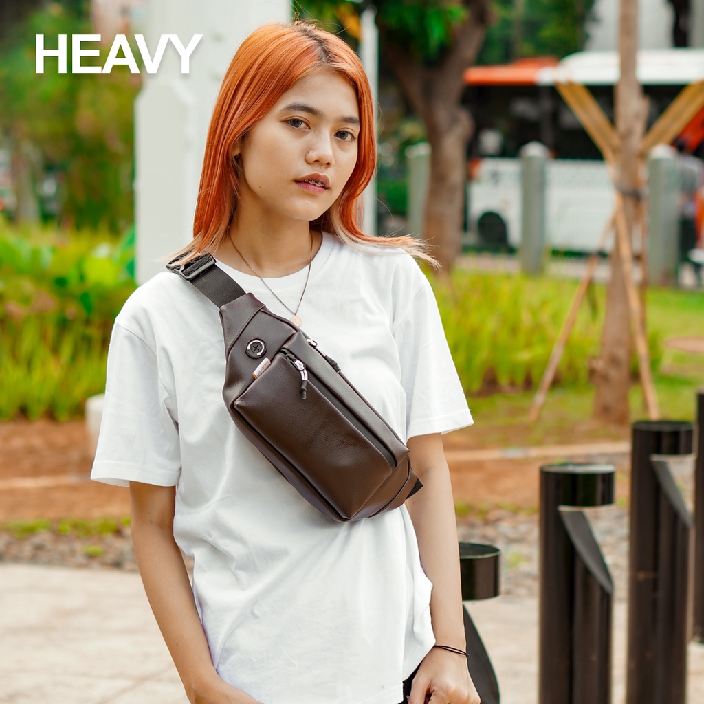 Tas Waistbag Heavy Sintectik PU Leather Premium | Tas Pinggang Pria Heavy