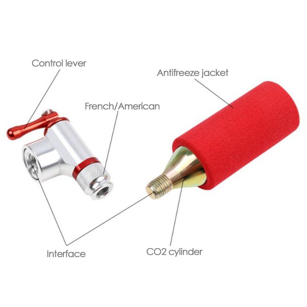 Populer Tabung CO2 Outdoor Riding Aksesoris Darurat Kepala Tiup Adaptor Sepeda Fast Inflator