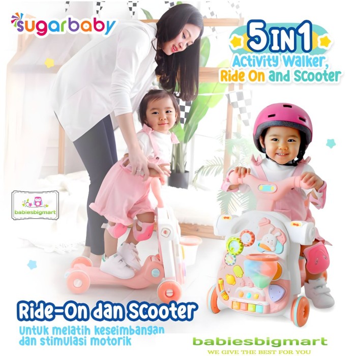 Sugarbaby 5in1 Activity Walker Ride On and Scooter Push walker Meja