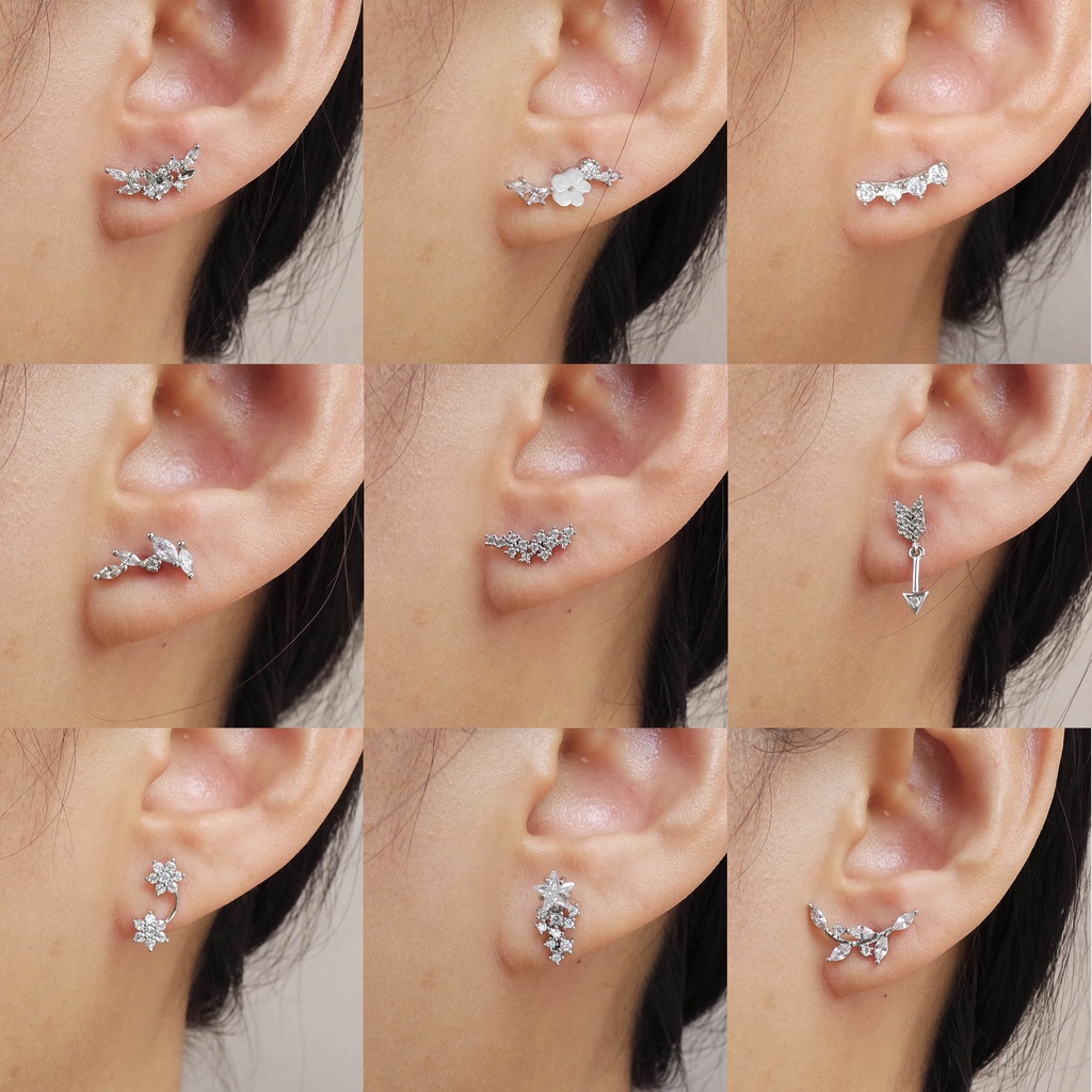 2438/2439 (HARGA 1 BIJI) ANTING PIERCING TINDIKAN HELIX TRAGUS - STAINLESS STEEL