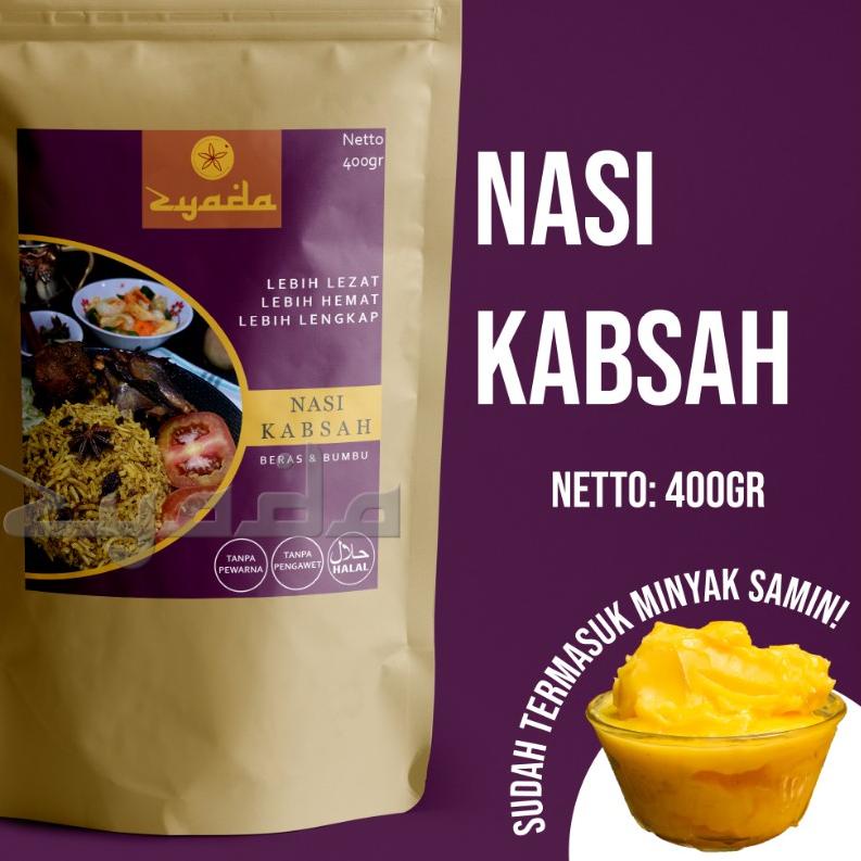 

✲ Nasi Kabsah Instan Zyada 400gr (4-5 Porsi) Beras Bumbu Kabsah Minyak Samin ⅍