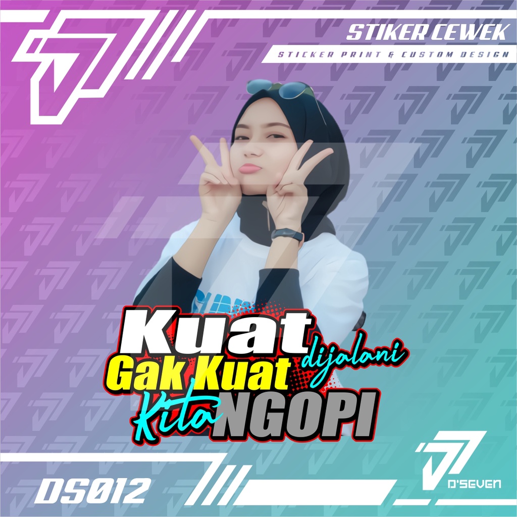 Stiker Foto Cewek Hijab Vector Seksi Custom Bisa Request Foto & Kata-kata - Stiker Mobil / Motor / T