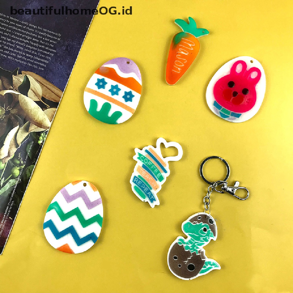 // Beautifulhomeog.id// 1Pc Cetakan Silikon Gantungan Kunci Paskah Telur Wortel Kelinci Key Pendant Mold **