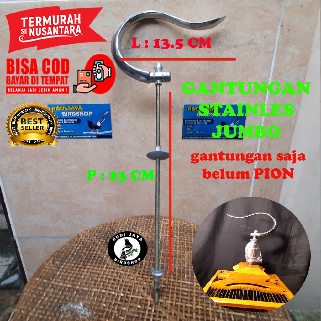 GANTUNGAN  LIPAT JUMBO STAINLES  POLOS BESAR UNTUK SANGKAR KANDANG BURUNG MURAI LOVEBIRD KOTAK PLECI